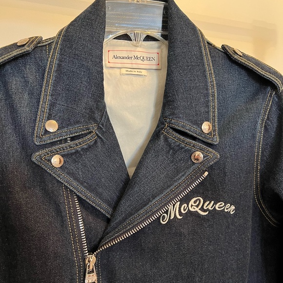 Alexander McQueen 2018 Denim Moto Jacket - Picture 3 of 10